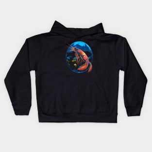 Blue Shrimp Earth Day Kids Hoodie